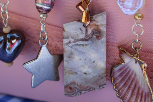 Agate Pendent Keychain